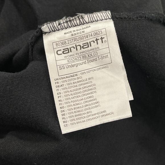 Carhartt WIP Work In Progress Underground Sound Black Tee T Shirt Size M - Picture 4 of 5